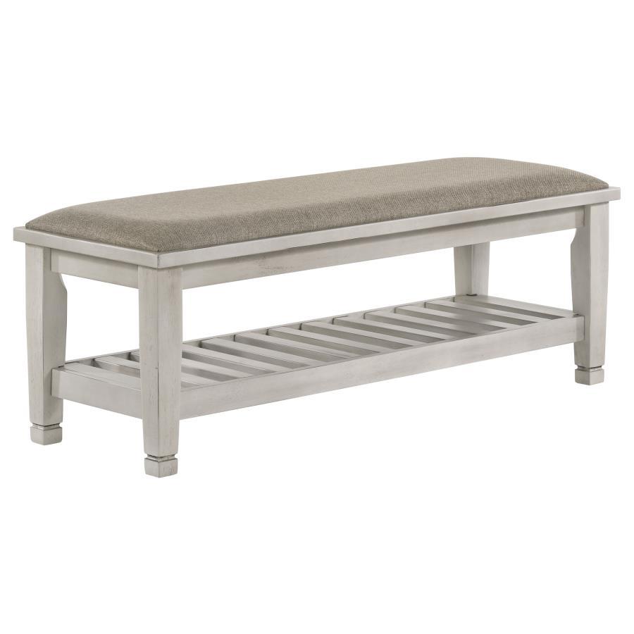 Franco - Banc rembourré en tissu avec étagère