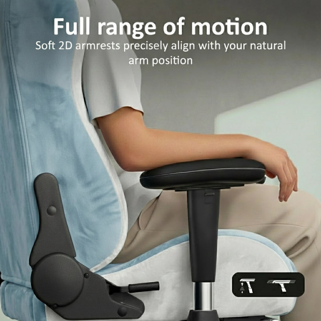 Chaise de jeu Xstriker Velvet avec repose-pieds – Chaise ergonomique large