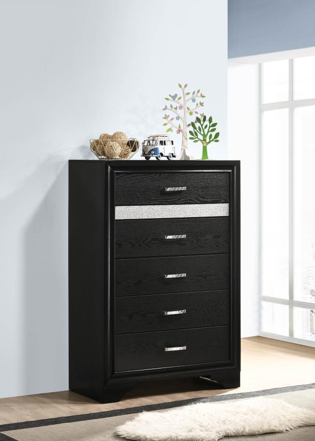 Miranda - Commode de chambre à 5 tiroirs