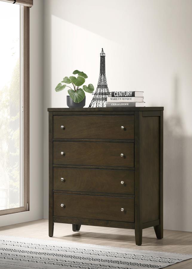 Wilkes - Commode 4 tiroirs - Cacao foncé