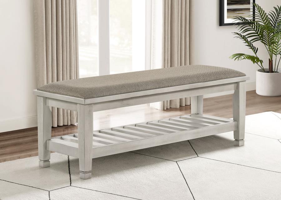 Franco - Banc rembourré en tissu avec étagère
