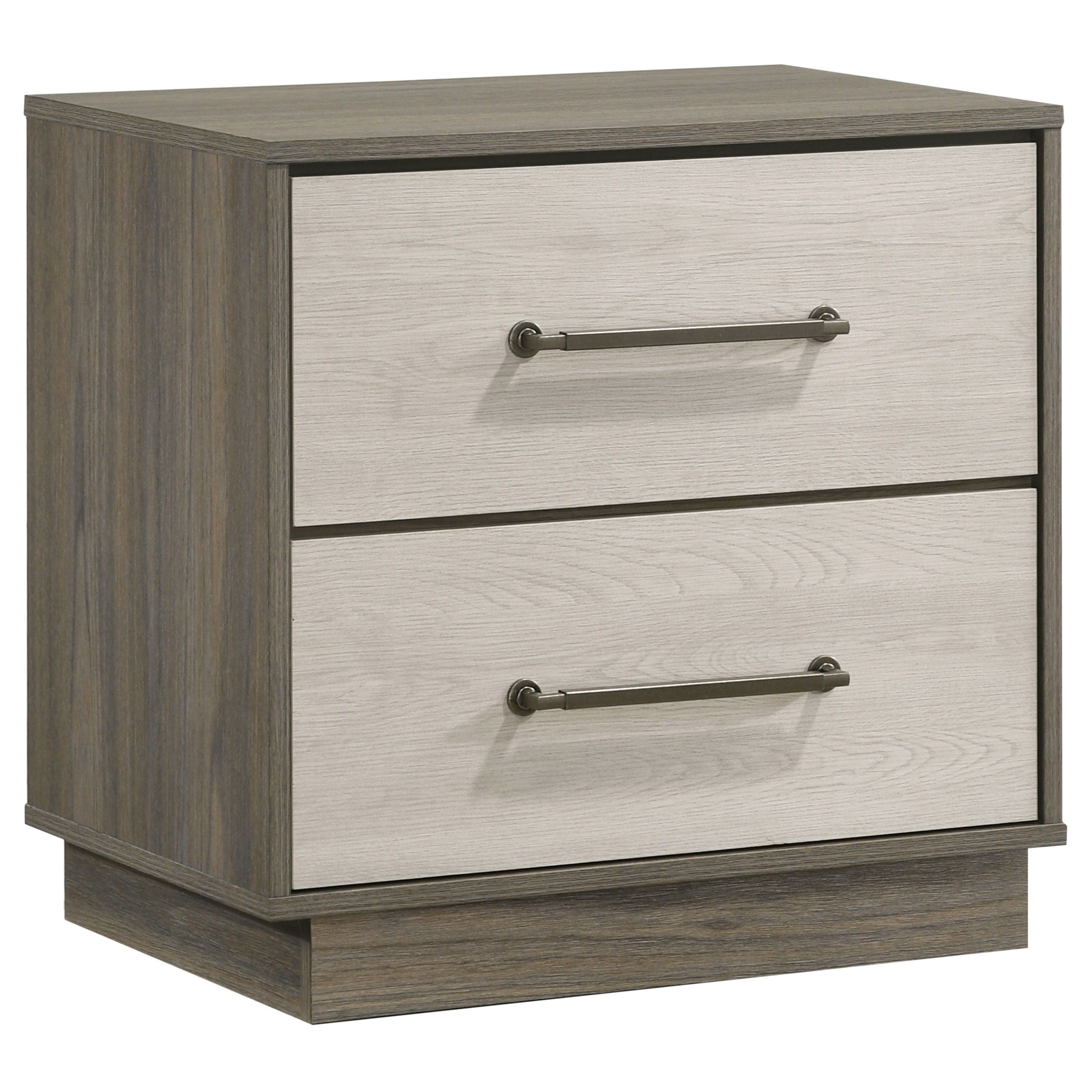 Fenwick - Table de chevet 2 tiroirs - Chêne gris