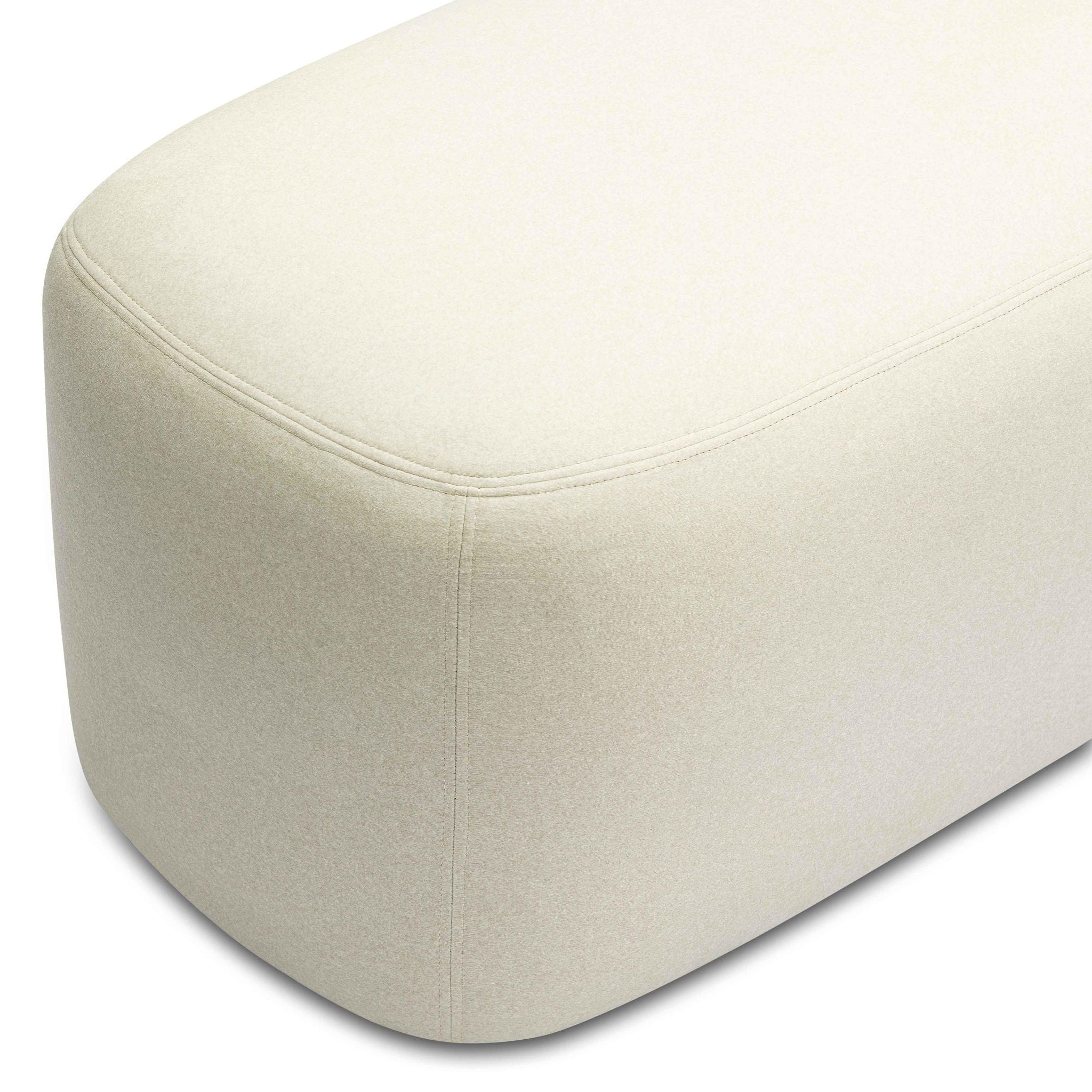 Graceland - Banc en imitation mohair - Crème