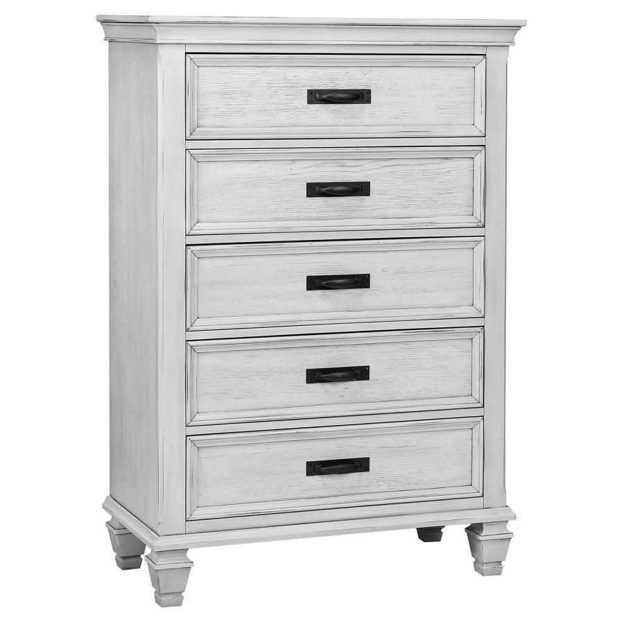 Franco - Commode de chambre à 5 tiroirs