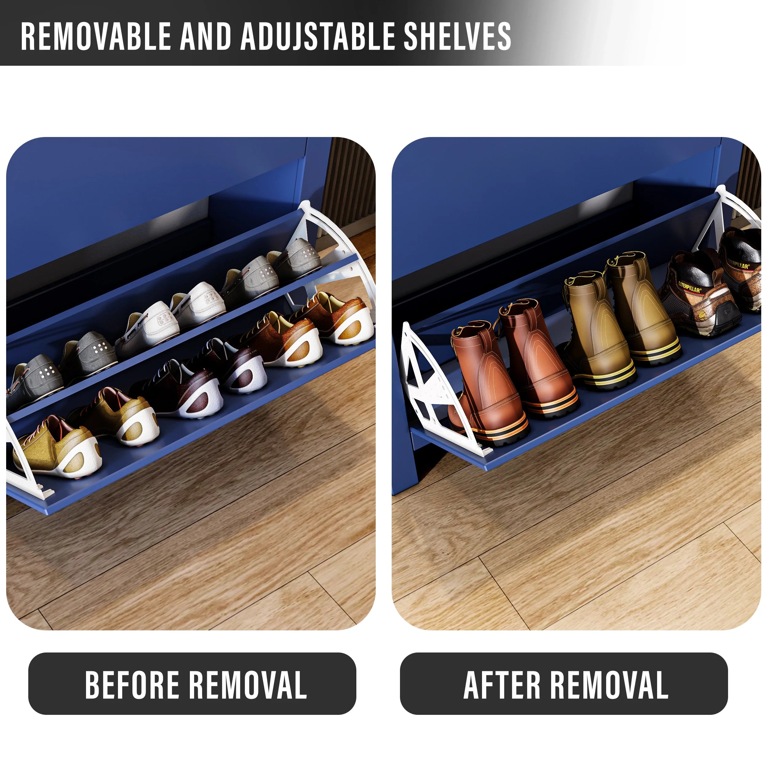 Meuble à chaussures avec tiroir | Meuble de rangement à chaussures étroit à 2 portes