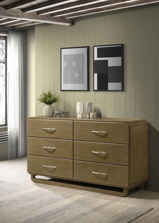 Amsbury - Commode 6 tiroirs - Noix de muscade