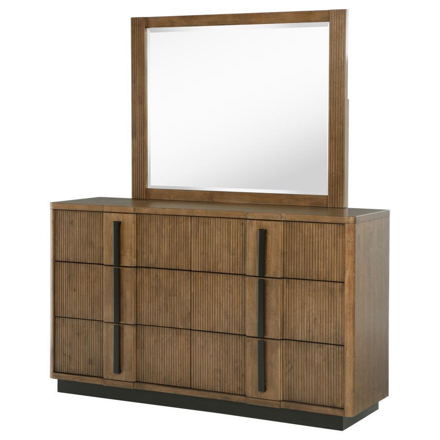 Terrace - Commode 6 tiroirs et miroir - Brun cendré