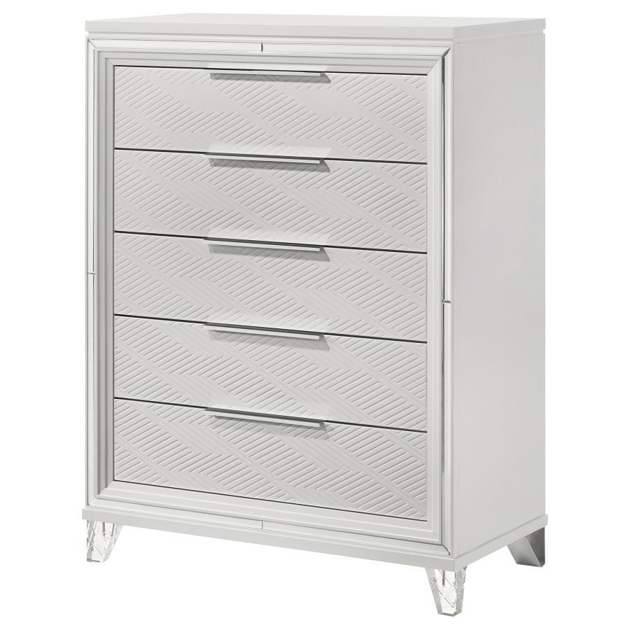 Marmore - Commode 5 tiroirs - Blanc