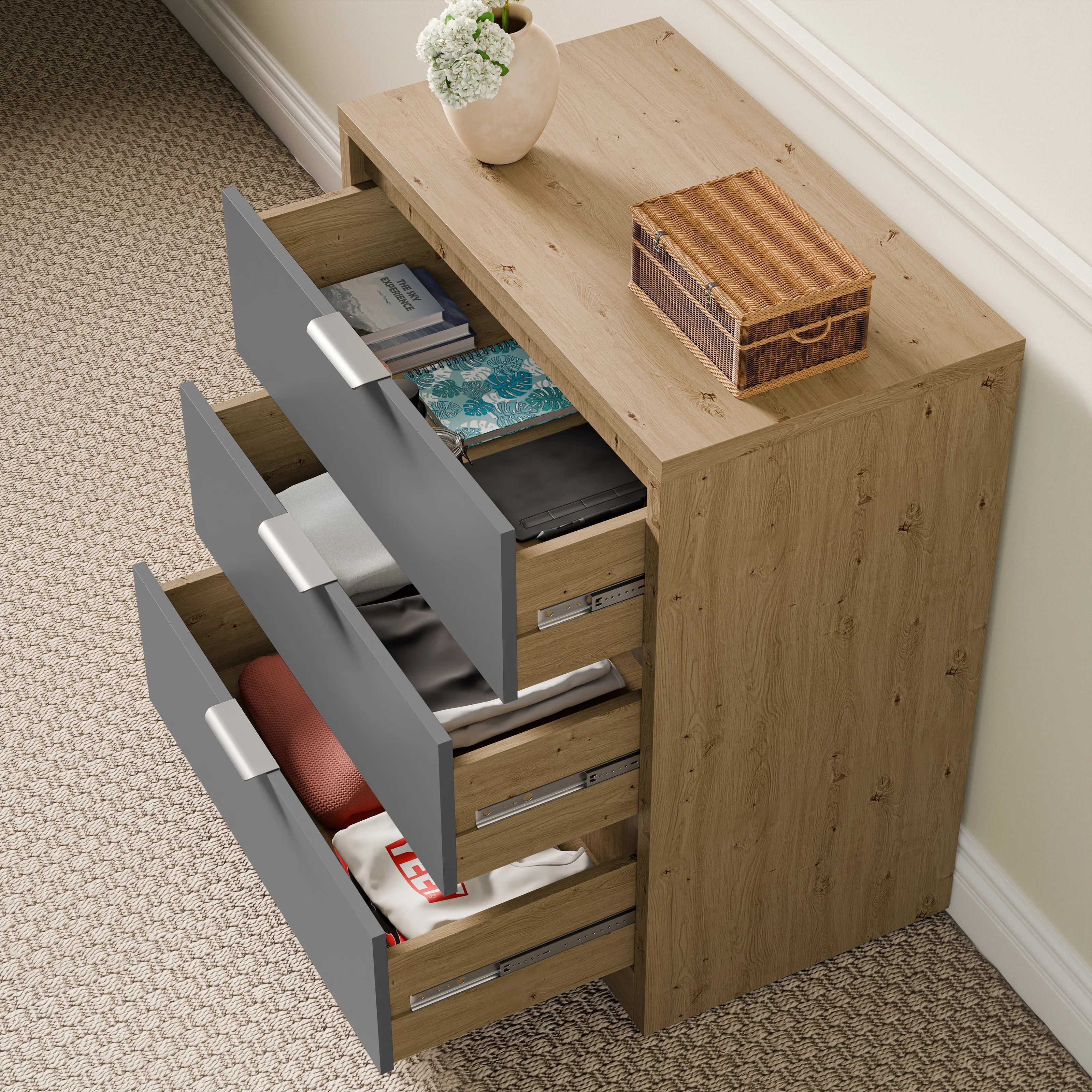 Commode Skova à 3 tiroirs - Petites commodes de chambre