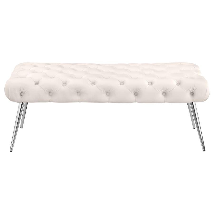 Ella - Banc capitonné rembourré avec pieds en métal