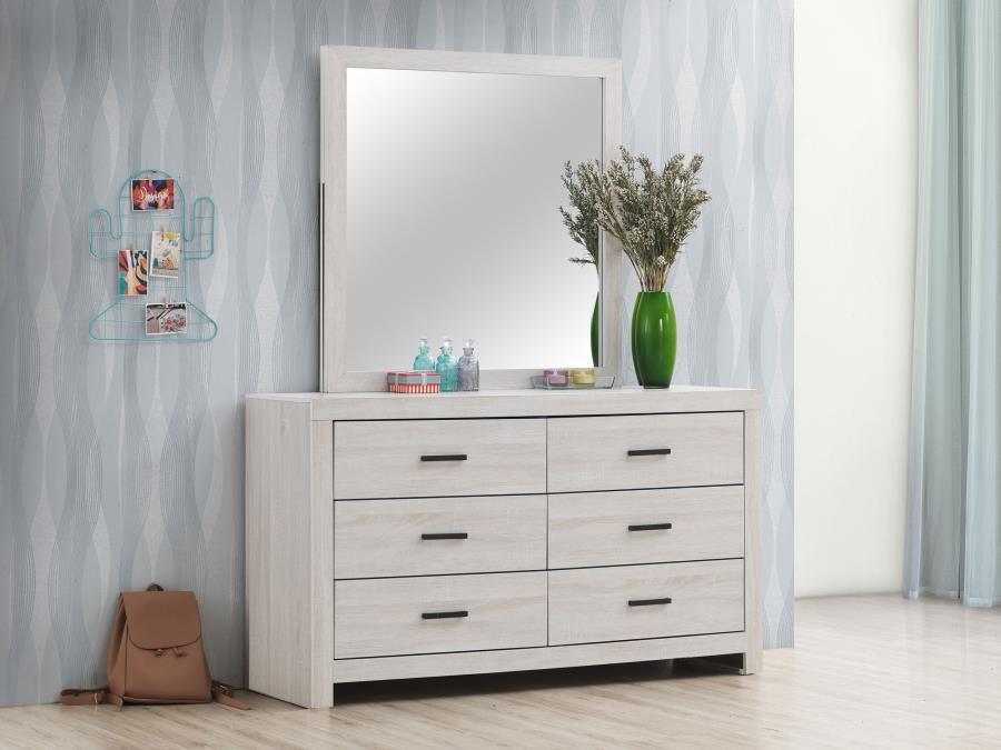 Brantford - Commode à 6 tiroirs avec miroir