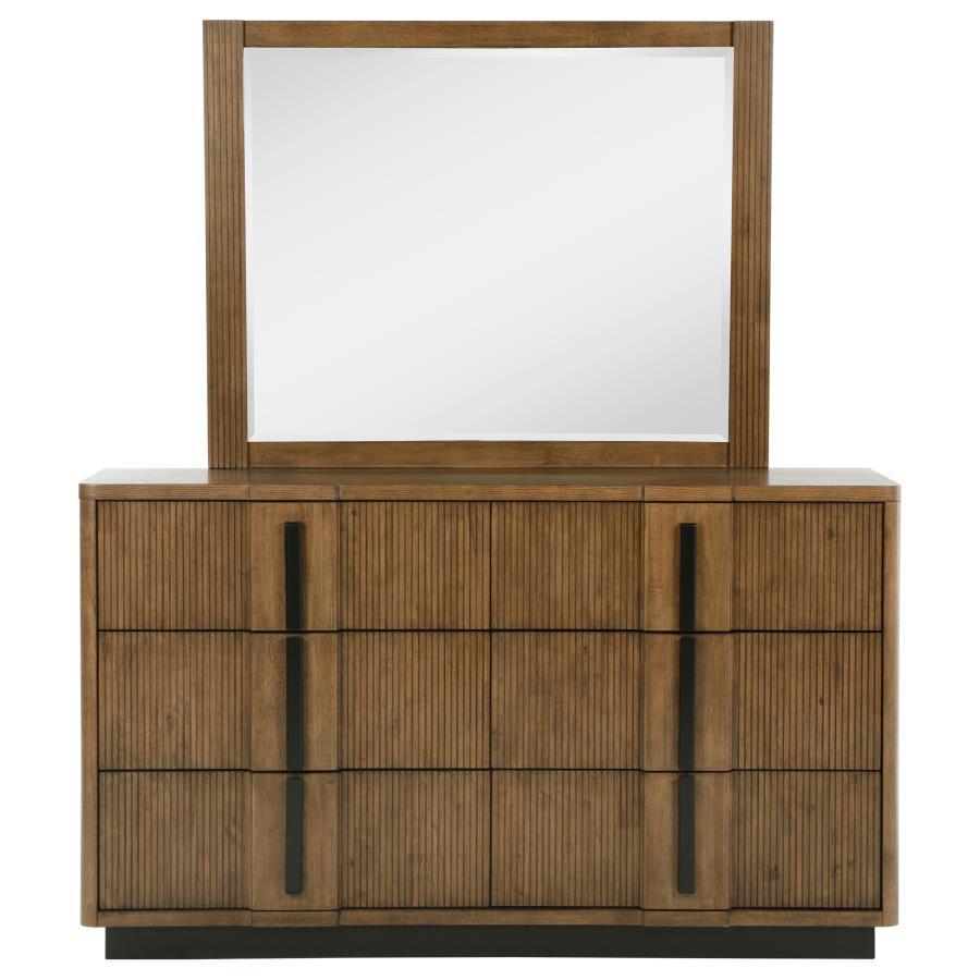 Terrace - Commode 6 tiroirs et miroir - Brun cendré
