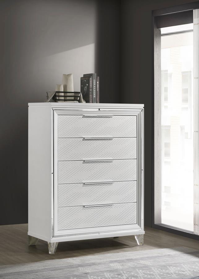 Marmore - Commode 5 tiroirs - Blanc