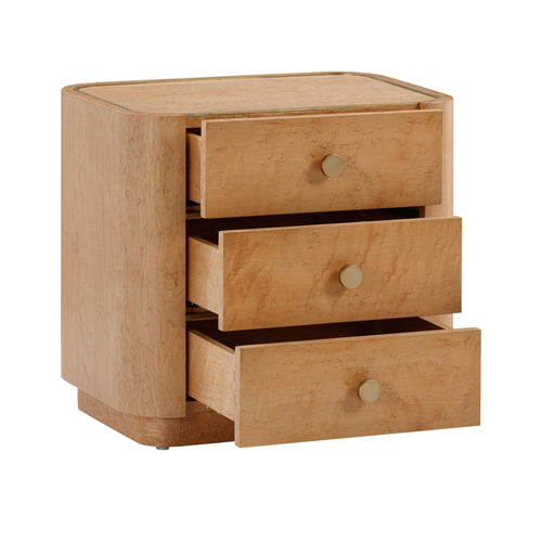 Abigail - Table de chevet en érable moucheté - Naturel