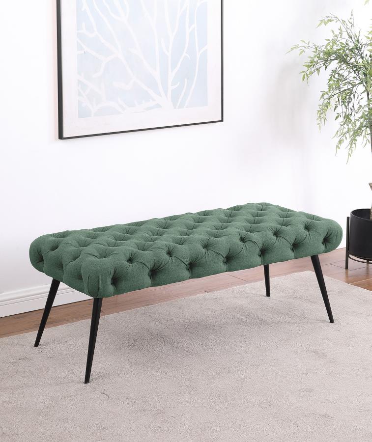 Ella - Banc capitonné rembourré avec pieds en métal