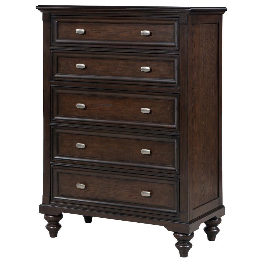 Andover - Commode 5 tiroirs - Chêne foncé