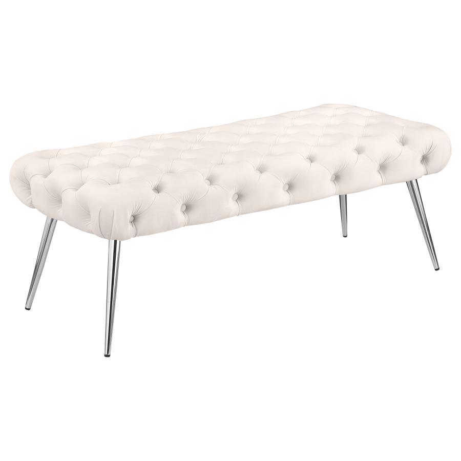 Ella - Banc capitonné rembourré avec pieds en métal