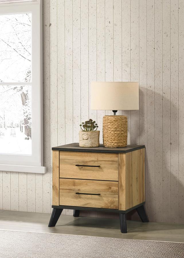 Kaywood - Table de chevet 2 tiroirs - Pin naturel