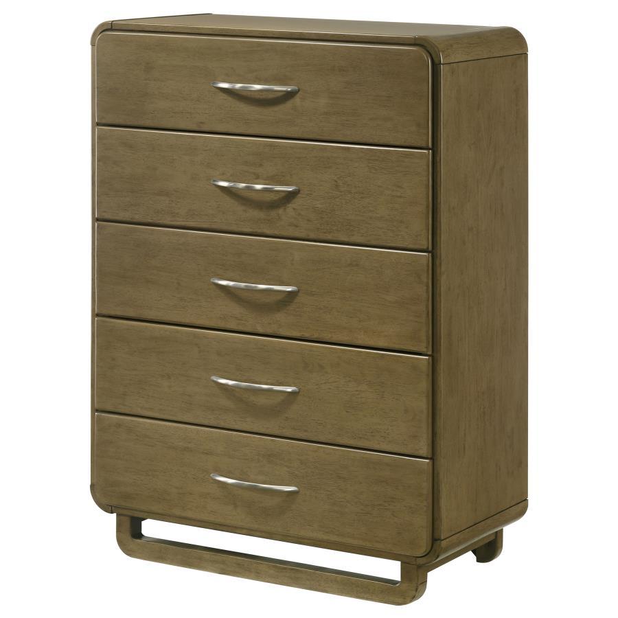 Amsbury - Commode 5 tiroirs - Noix de muscade