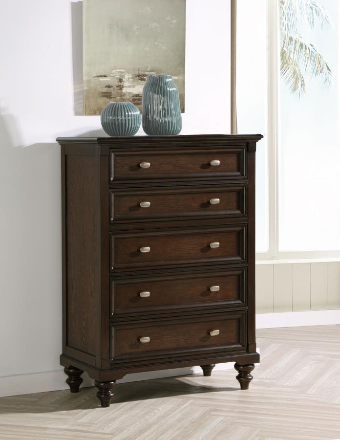Andover - Commode 5 tiroirs - Chêne foncé