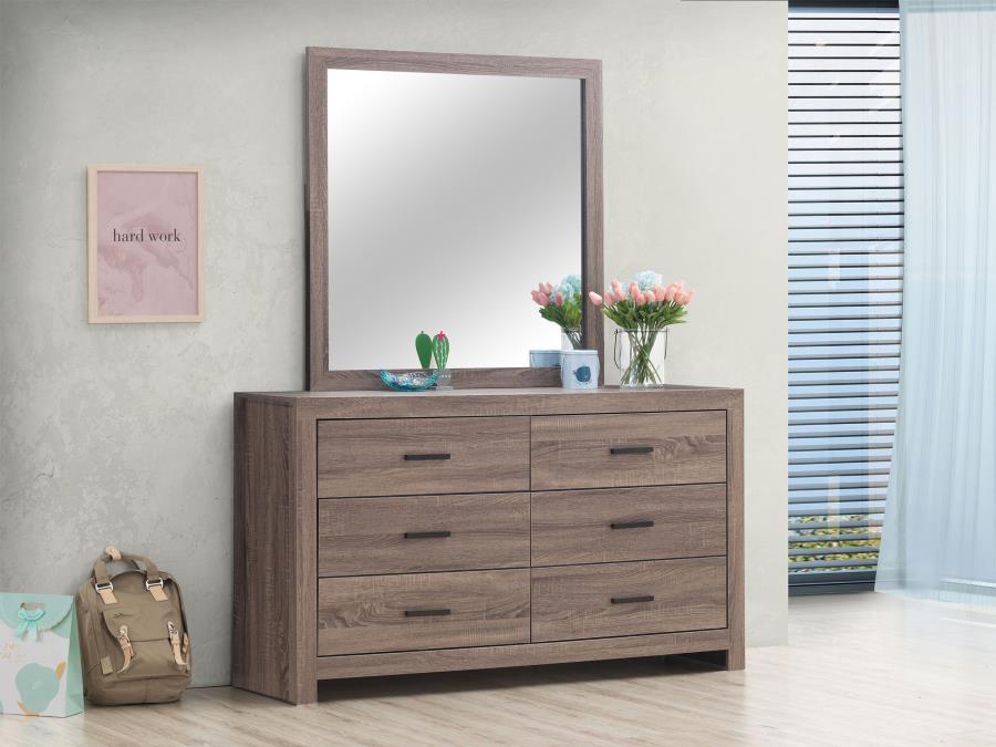 Brantford - Commode à 6 tiroirs avec miroir