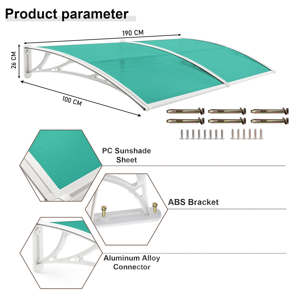Auvent de porte d'entrée étanche