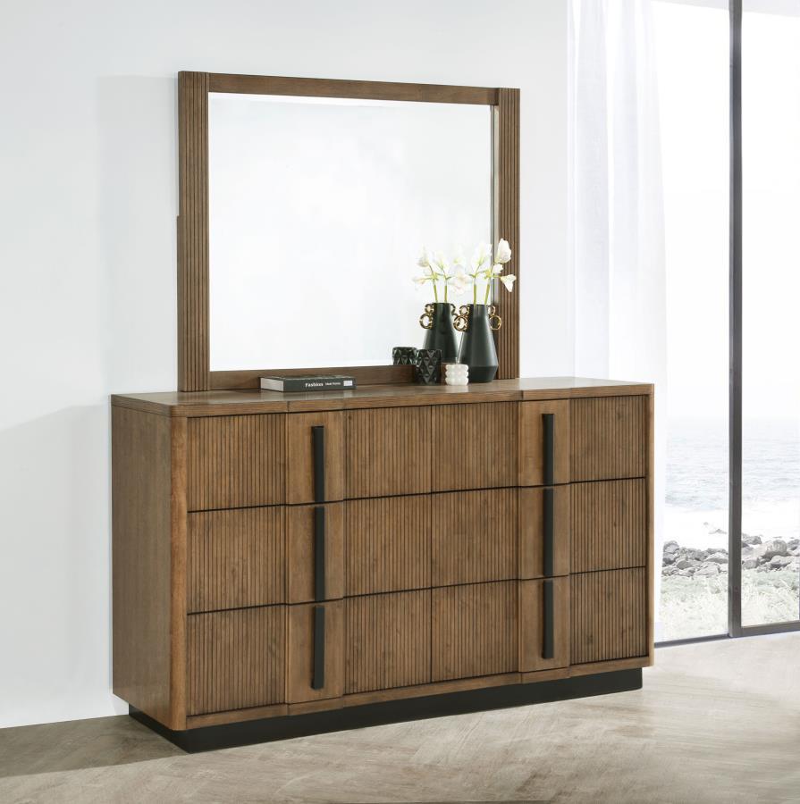 Terrace - Commode 6 tiroirs et miroir - Brun cendré