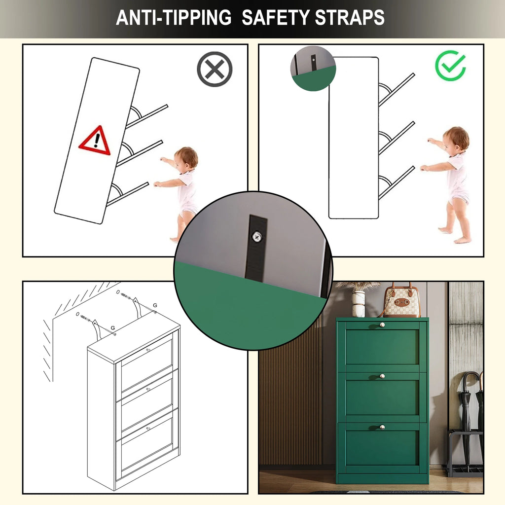 Meuble à chaussures Shaker pour entrée | Unité de rangement à chaussures moderne