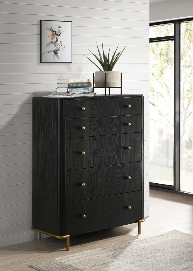 Arini - Commode de chambre à 5 tiroirs