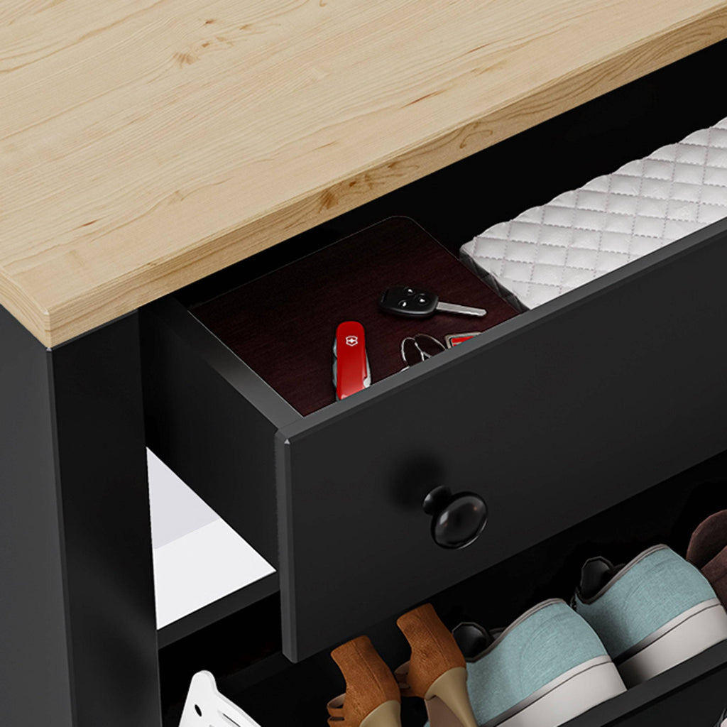 Meuble à chaussures moderne avec tiroirs | Rangement à chaussures à 2 portes