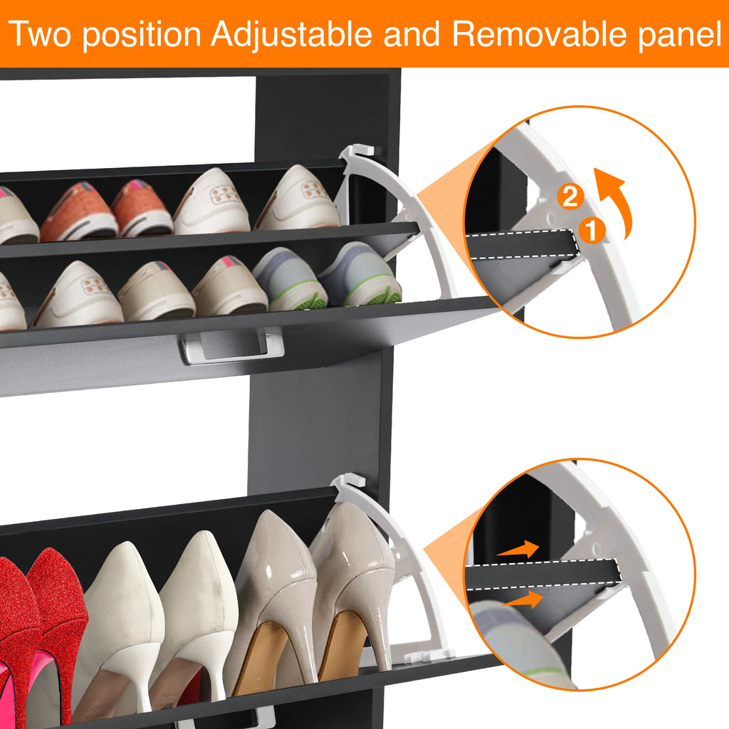 Meuble à chaussures étroit à 3 tiroirs pour entrée - Rangement pour chaussures hautes