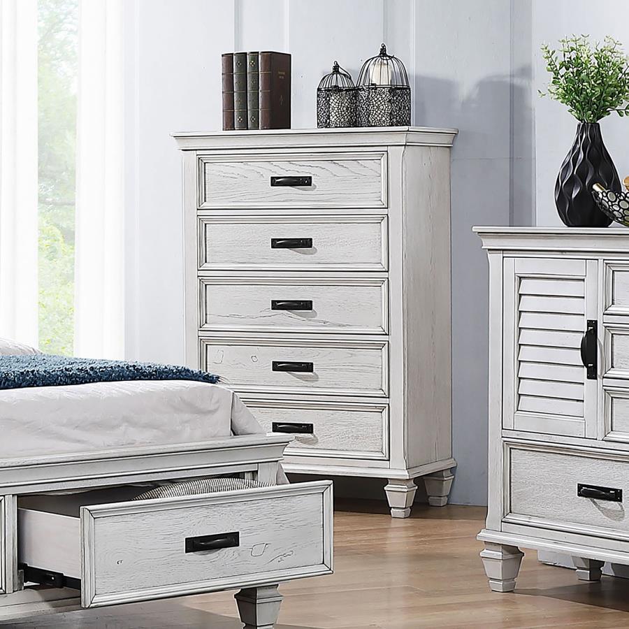 Franco - Commode de chambre à 5 tiroirs