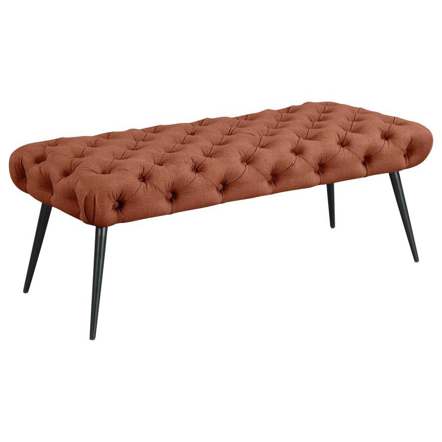 Ella - Banc capitonné rembourré avec pieds en métal