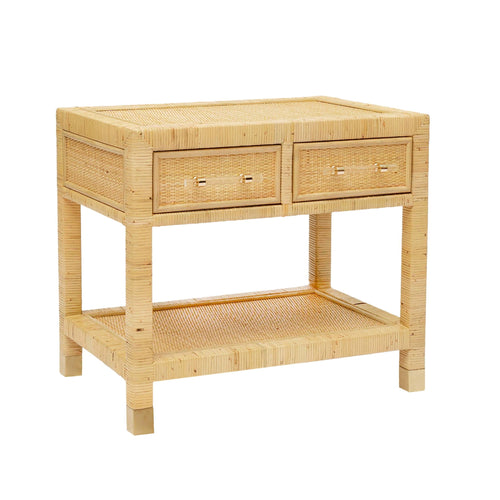 Amara - Table de chevet en rotin - Naturel