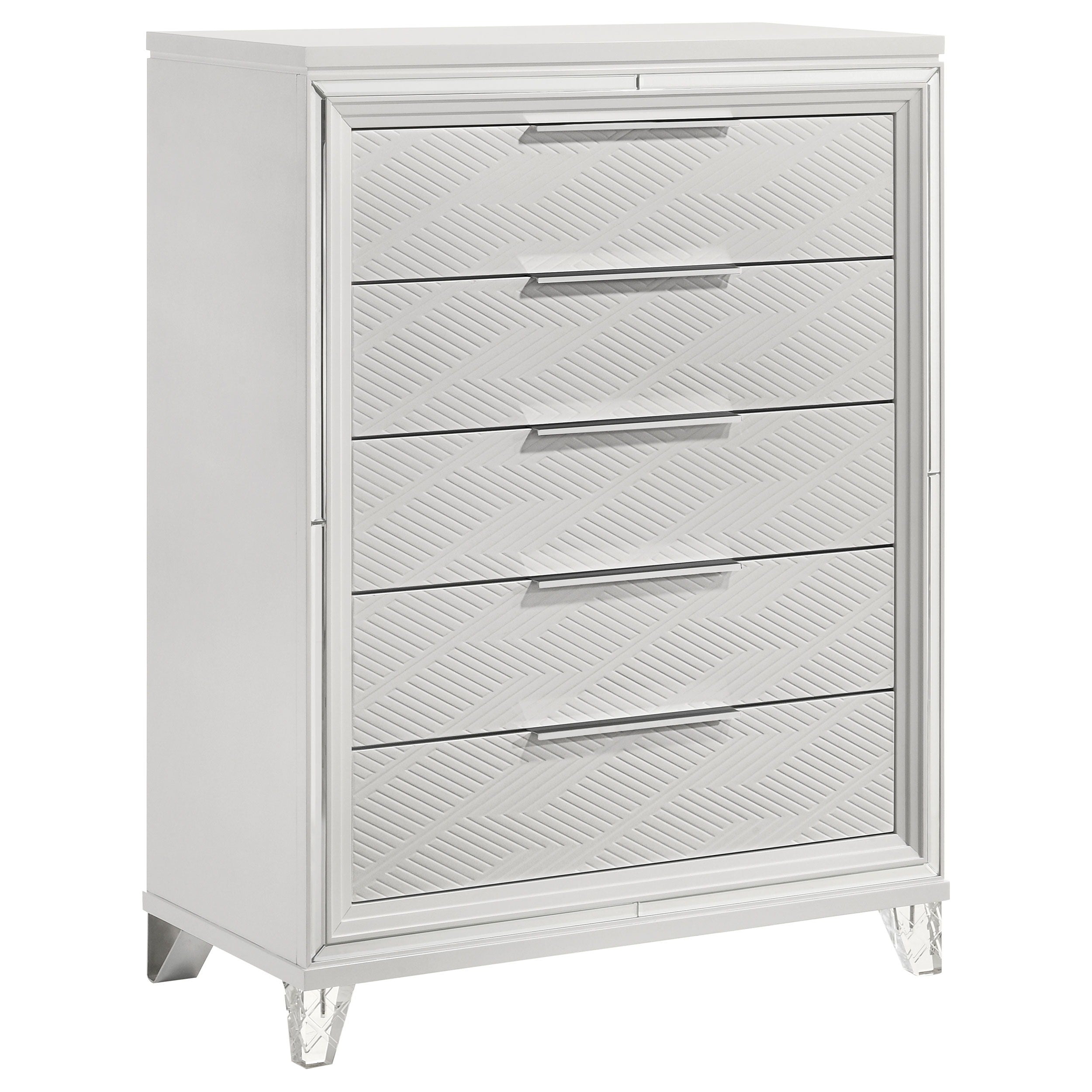 Marmore - Commode 5 tiroirs - Blanc