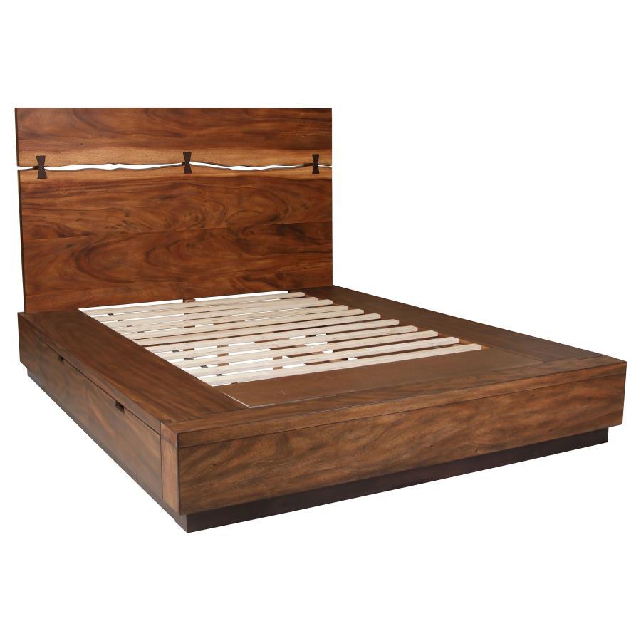 Winslow - Lit à panneaux de rangement en bois