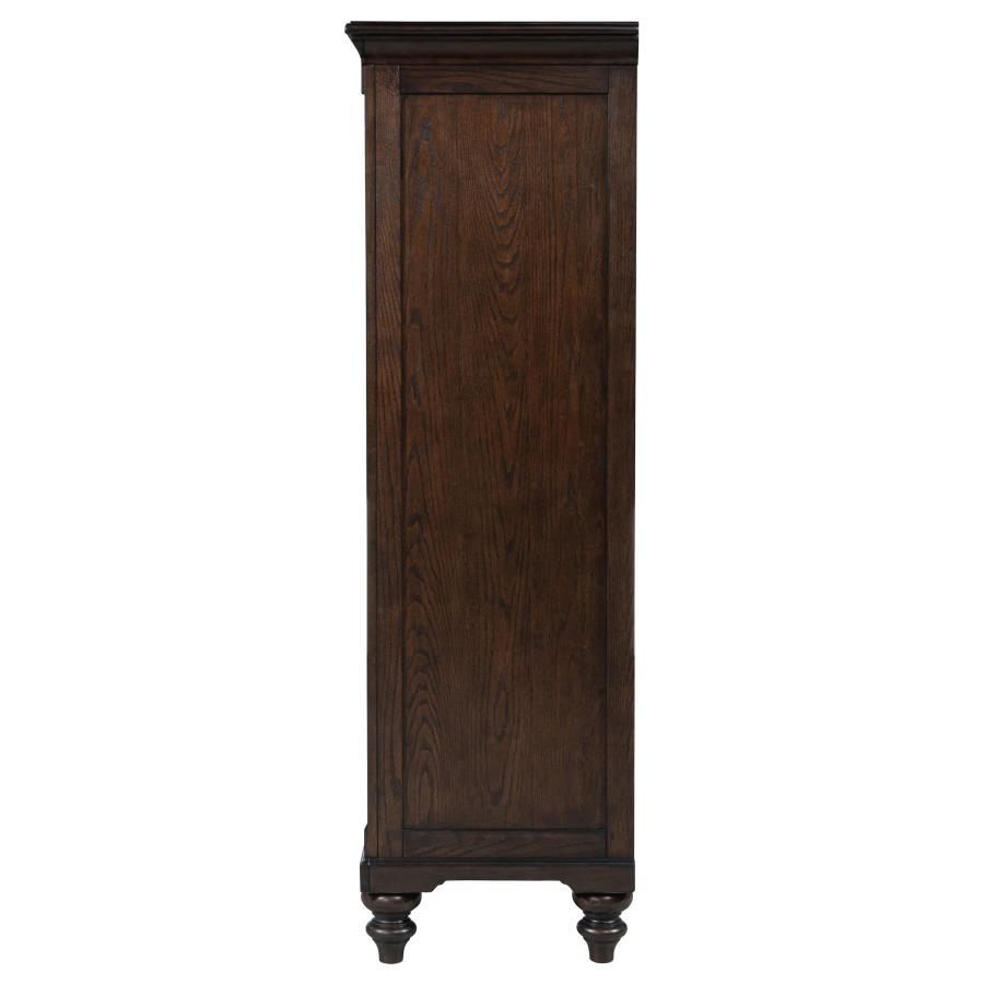 Andover - Commode 6 tiroirs en verre trempé - Chêne foncé