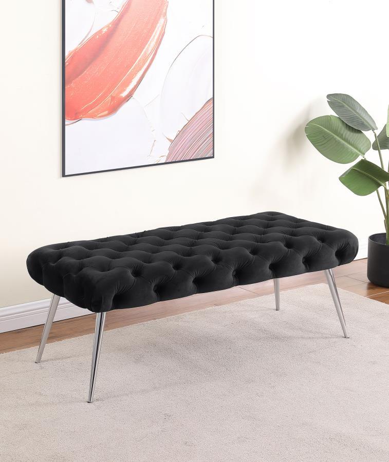 Ella - Banc capitonné rembourré avec pieds en métal