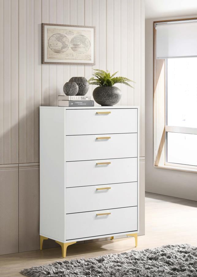 Kendall - Commode de chambre à 5 tiroirs