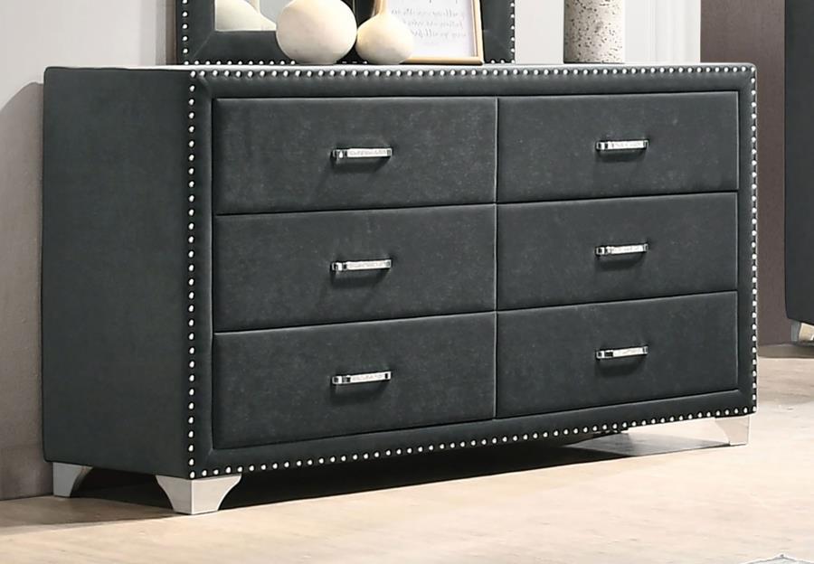 Melody - Commode rembourrée à 6 tiroirs