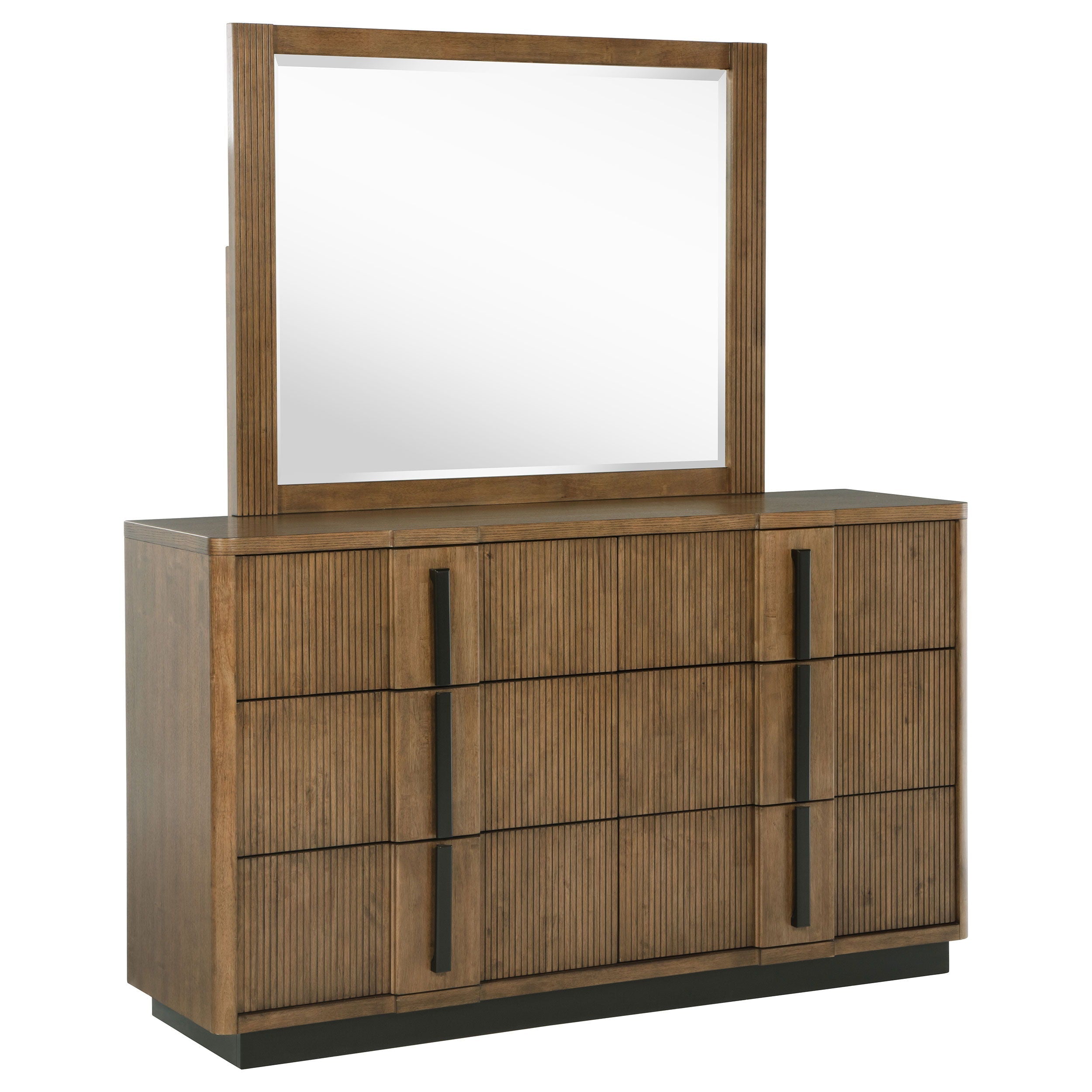 Terrace - Commode 6 tiroirs et miroir - Brun cendré