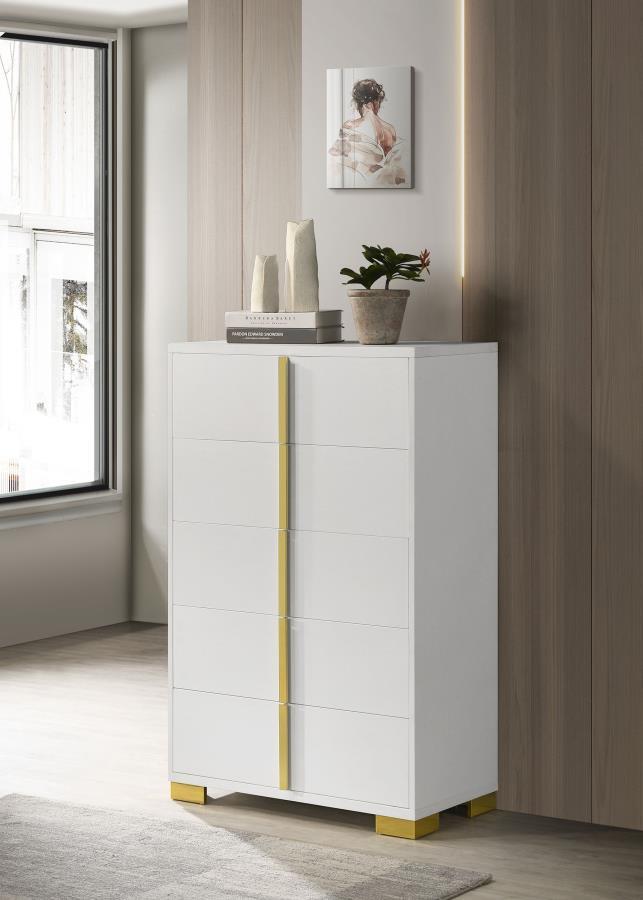 Marceline - Commode de chambre à 5 tiroirs