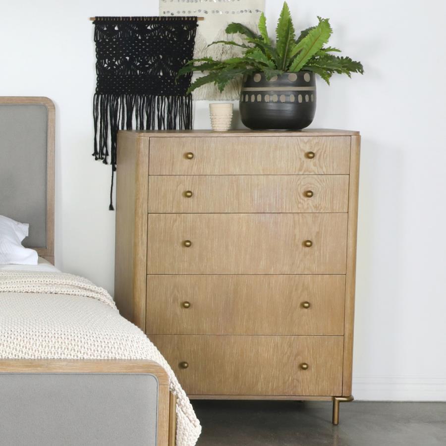 Arini - Commode de chambre à 5 tiroirs