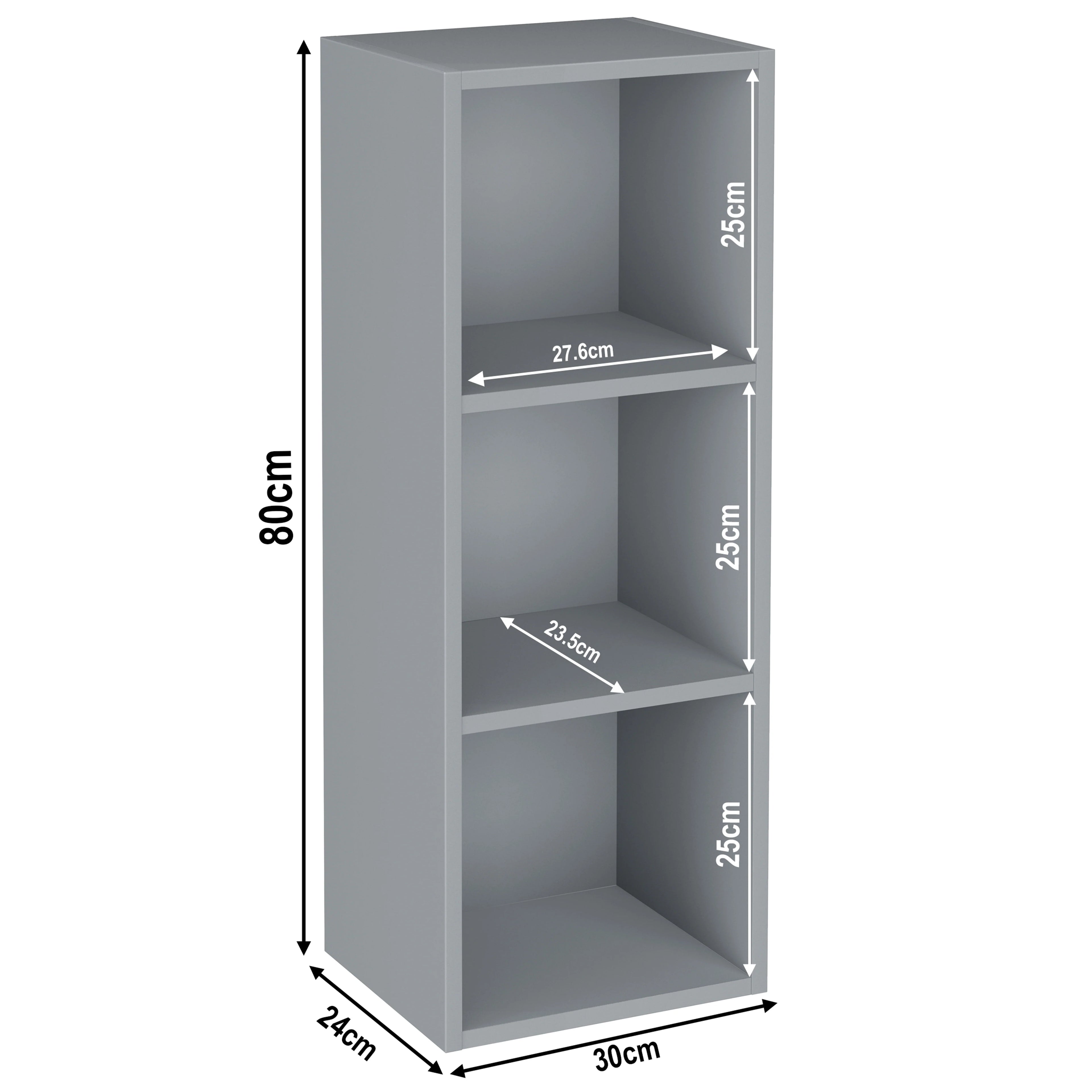 Bookcase Cube Storage Unit - Tall Narrow Bookshelf