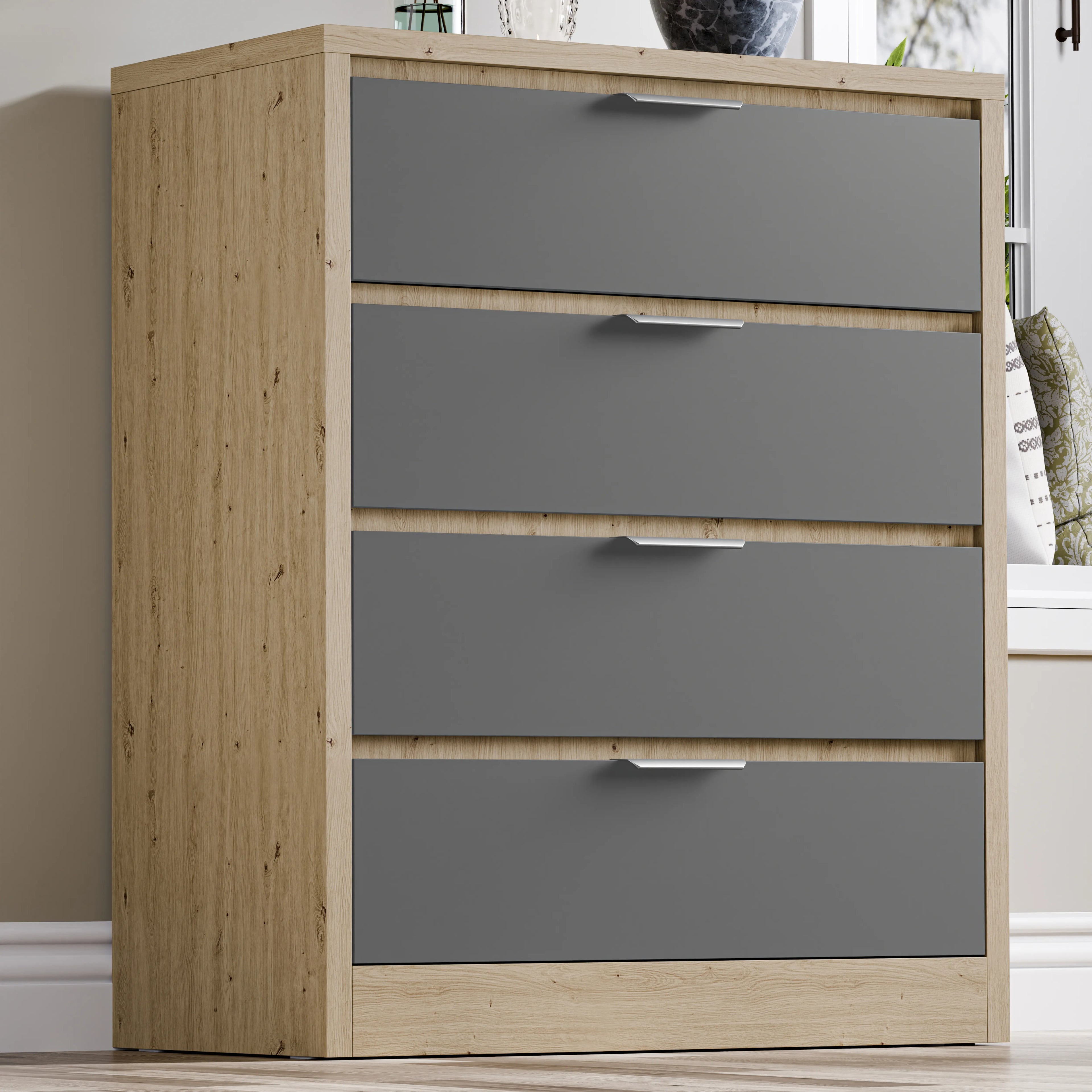 Skova 4 Drawer Chest of Drawers - Deep Chester Drawers