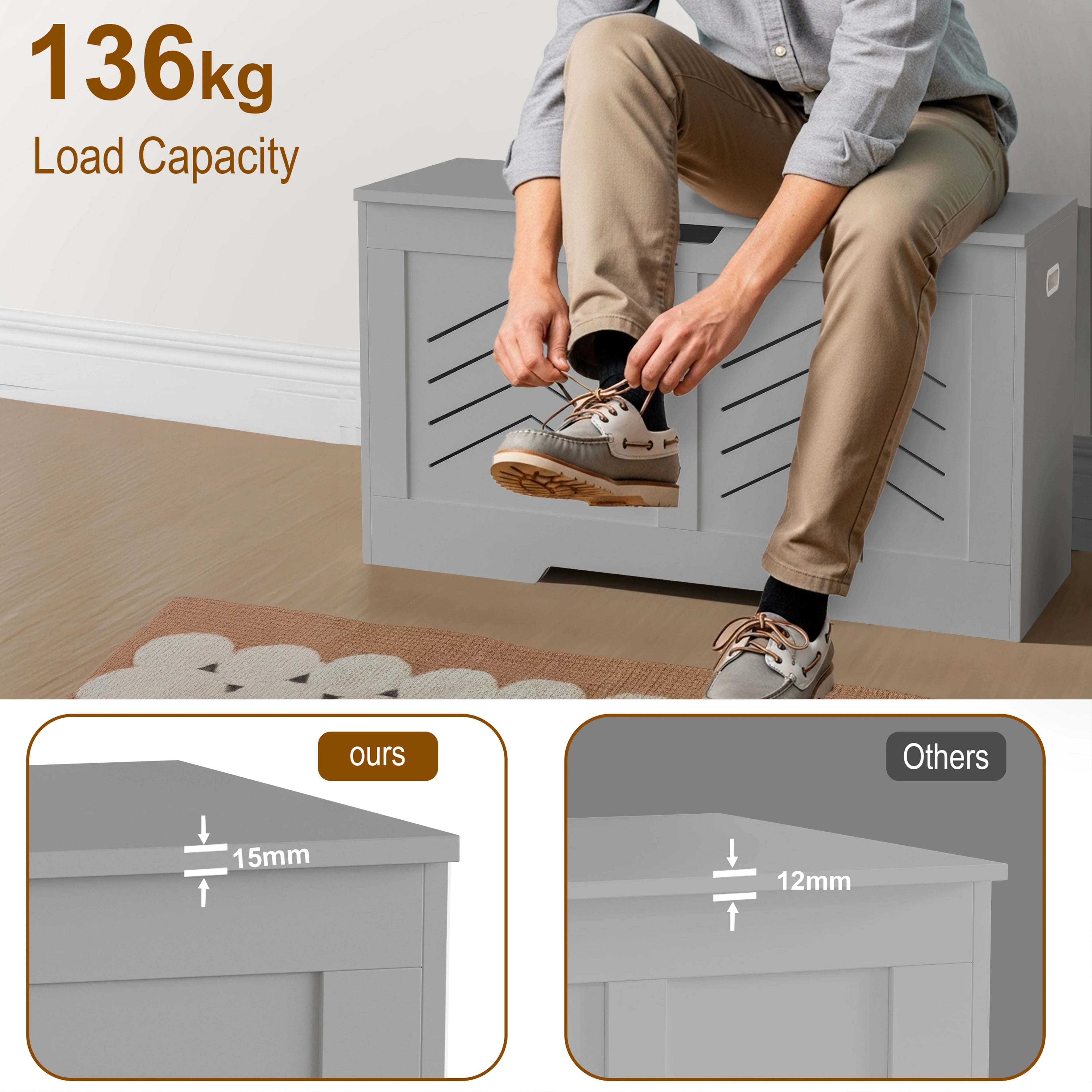 Large Toy Box - Bedding Blanket Box Storage Chest Trunk Bench