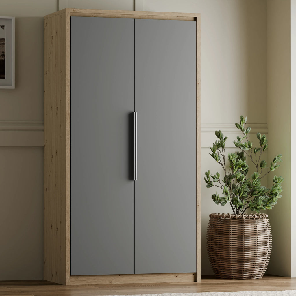 Armoire double Skova avec tiroirs et penderie