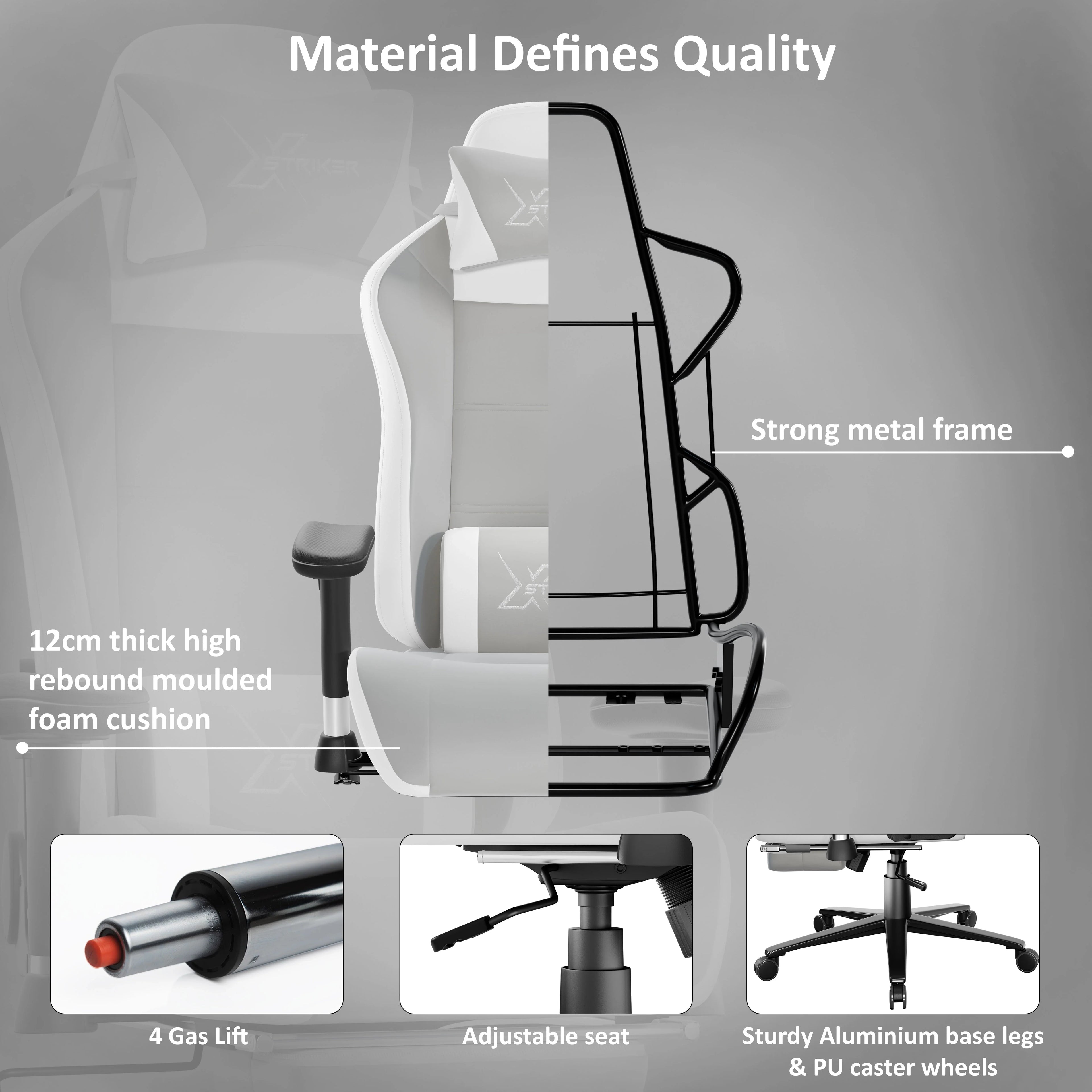 Chaise de jeu Xstriker Velvet avec repose-pieds – Chaise ergonomique large