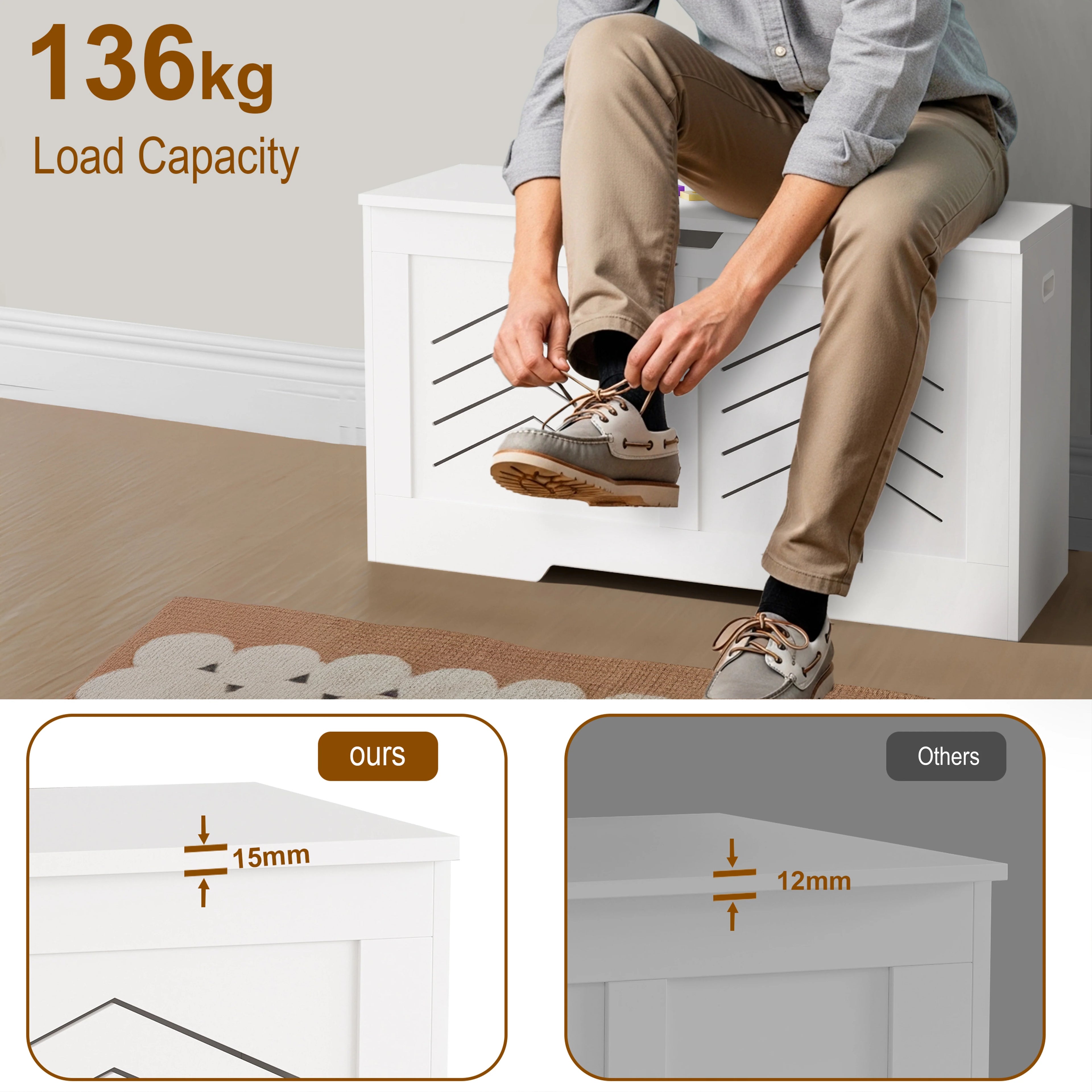 Large Toy Box - Bedding Blanket Box Storage Chest Trunk Bench