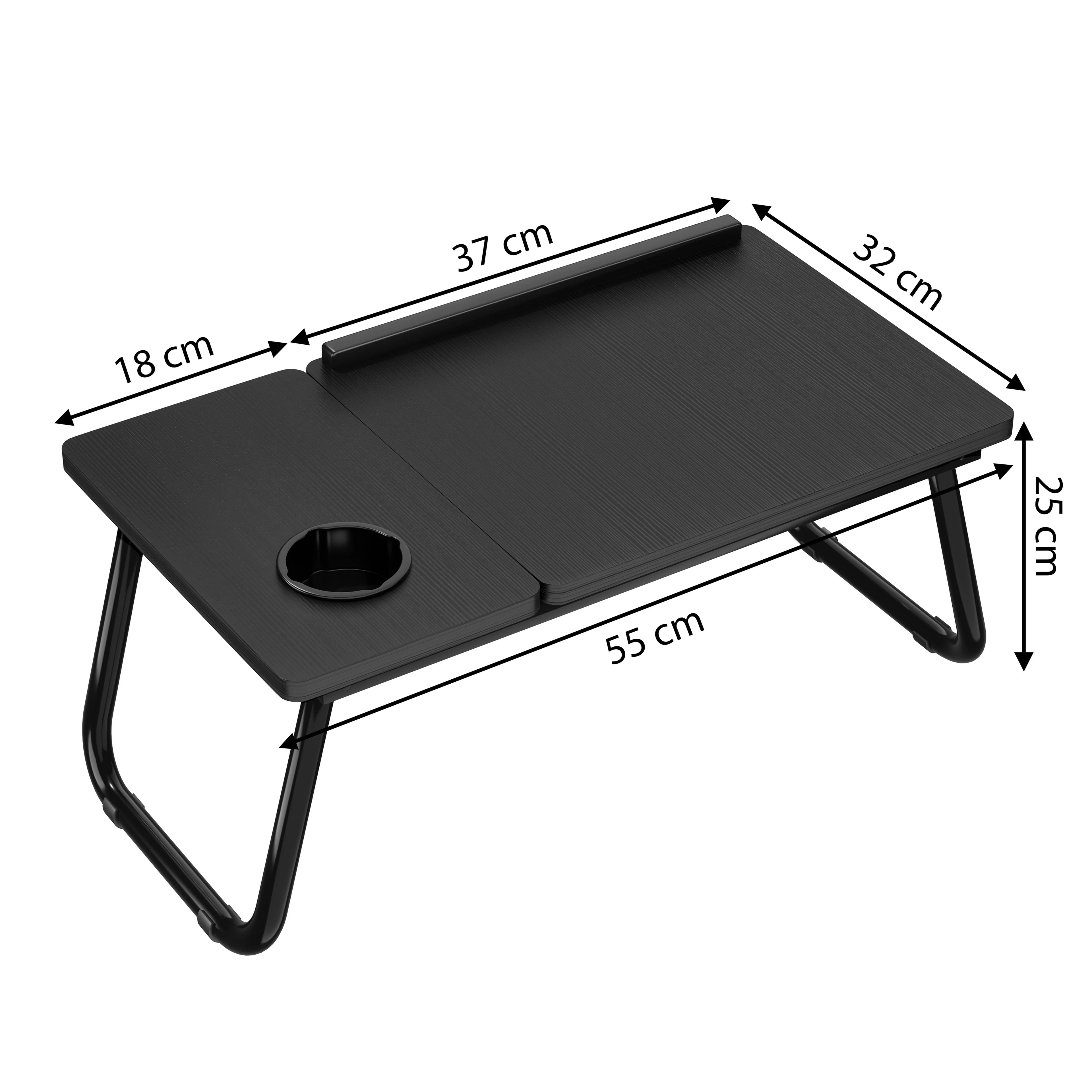 Table d'ordinateur portable portable réglable en hauteur avec porte-gobelet